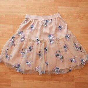 Coquette Fairy Eva Franco Embroidered Belle Sequined Tulle Mini Skirt